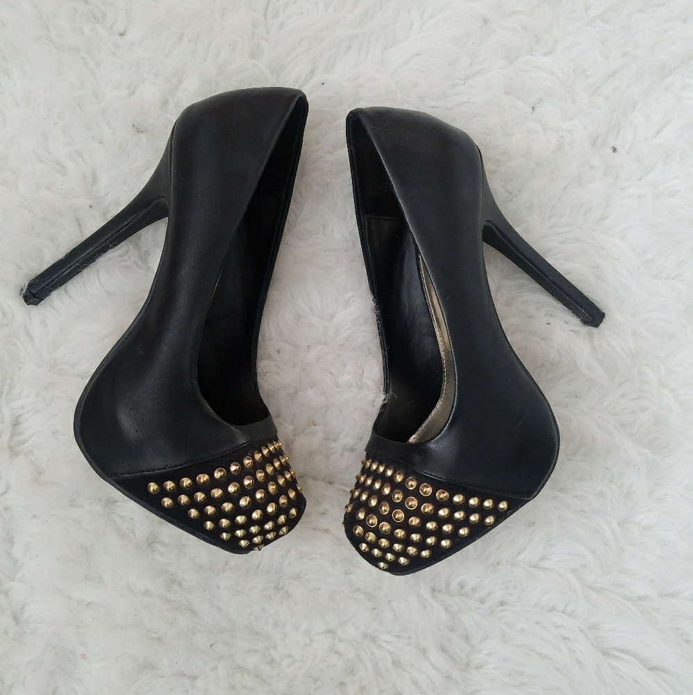 Black studded heels